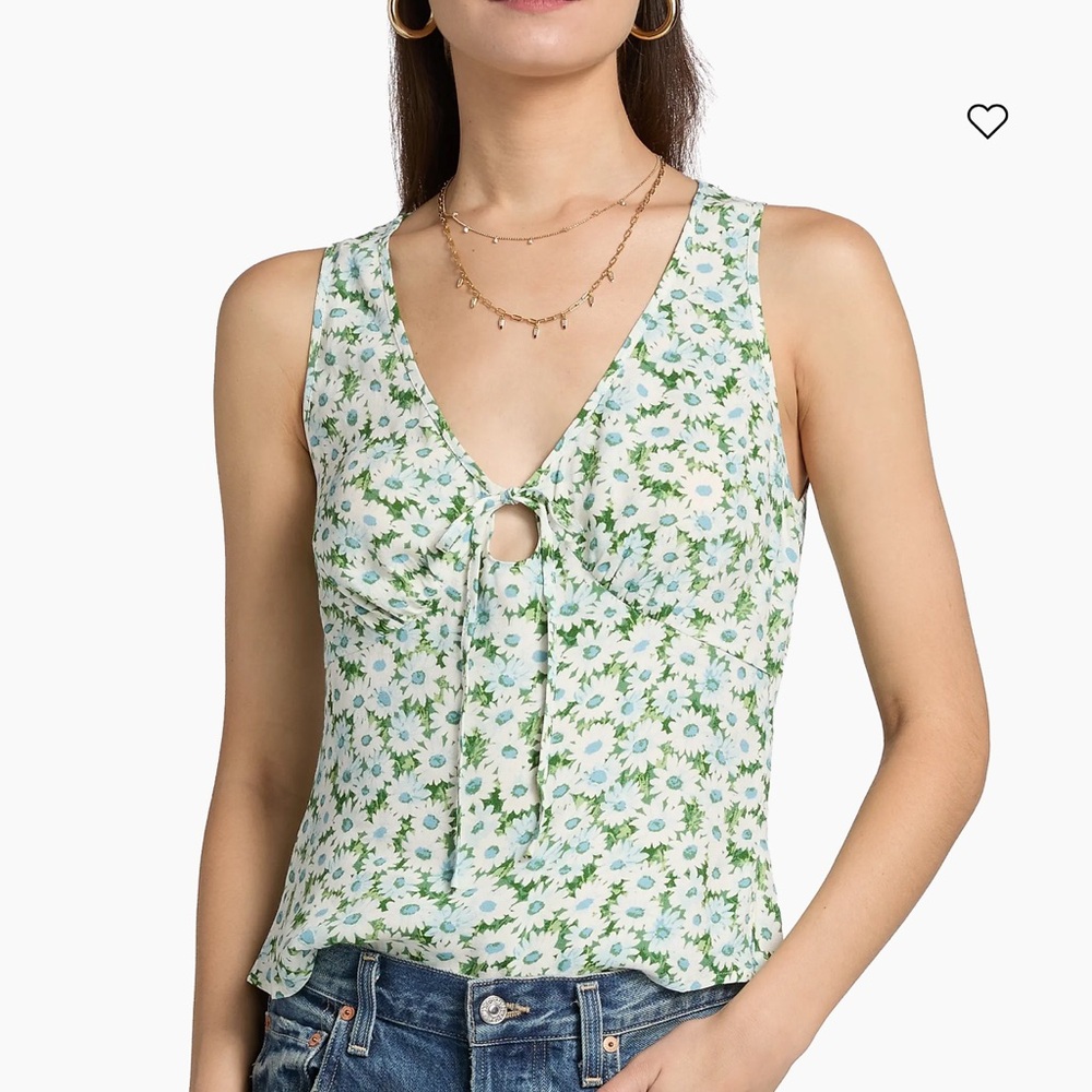 ✨ NWOT Reformation Miri Floral Tie-Front Top – Daisy Meadow • Size 10 - Picture 16 of 17